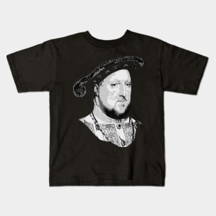 King Henry VIII Black and White Kids T-Shirt